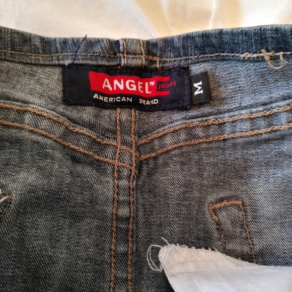 Angel jeans Y2k medium wash jean midi skirt. Size M - Picture 3 of 6